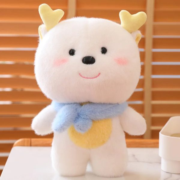 Cute White Dragon Plush Toy with Scarf - Perfect New Year Gift! Cute White Dragon Plush Toy with Scarf - Perfect New Year Gift!