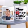 Dad All Day Daddy All Night, Personalized Couple White Mug Dad All Day Daddy All Night, Personalized Couple White Mug