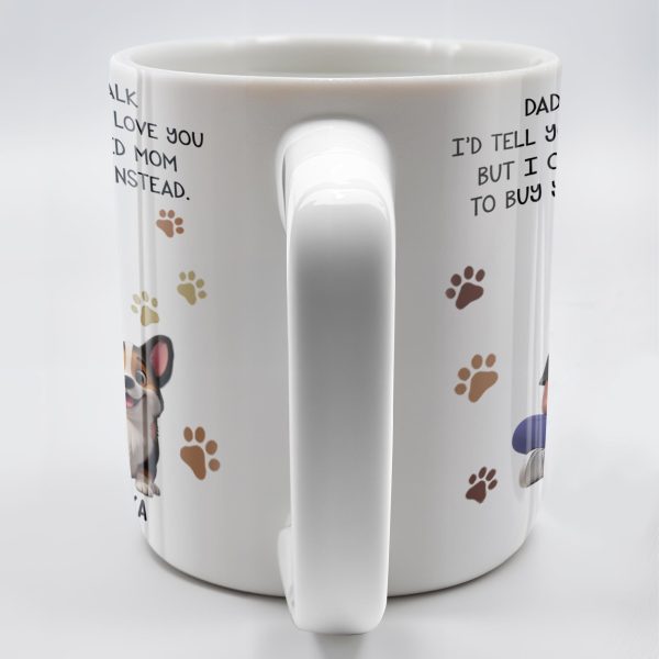 Dad If I Could Talk Love You Much Mug With Paws And Cartoon Figures - Personalized Custom Coffee Mug - DOG048_MG Dad If I Could Talk Love You Much Mug With Paws And Cartoon Figures - Personalized Custom Coffee Mug - DOG048_MG