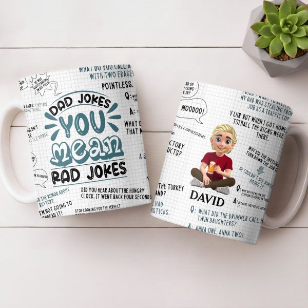Dad Jokes You Mean Rad Jokes - Personalized Custom Coffee Mug - DAD284_MG Dad Jokes You Mean Rad Jokes - Personalized Custom Coffee Mug - DAD284_MG
