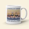 Dad Losing My Mind One Kid At A Time, Personalized White Mug, Funny Dad Gifts Dad Losing My Mind One Kid At A Time, Personalized White Mug, Funny Dad Gifts