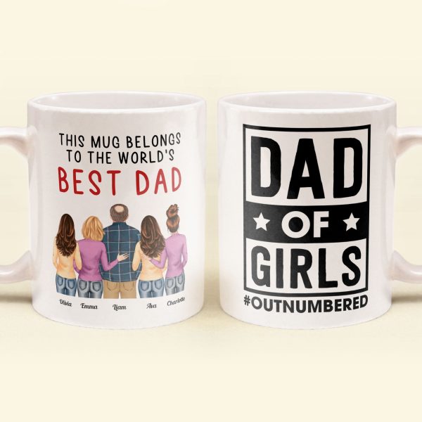 Dad Of Girls #Outnumbered - Personalized Mug - Christmas Birthday Gift For Dad - From Son, Daughter Dad Of Girls #Outnumbered - Personalized Mug - Christmas Birthday Gift For Dad - From Son, Daughter