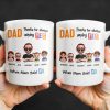 Dad Thanks For Always Saying YES When Mom Said NO, Cartoon Characters - Personalized Custom Coffee Mug - DAD110_MG
