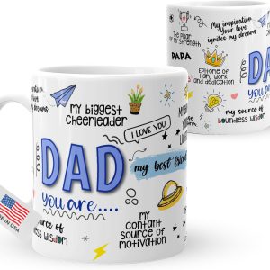 Dad You Are My Best Friend Ceramic Coffee Mug, Best Dad Ever Gift for Father Husband Grandpa, Fathers Day Birthday Christmas Gift from Daughter Son
