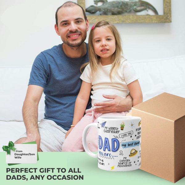 Dad You Are My Best Friend Ceramic Coffee Mug, Best Dad Ever Gift for Father Husband Grandpa, Fathers Day Birthday Christmas Gift from Daughter Son