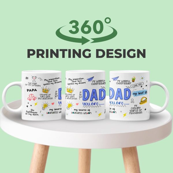 Dad You Are My Best Friend Ceramic Coffee Mug, Best Dad Ever Gift for Father Husband Grandpa, Fathers Day Birthday Christmas Gift from Daughter Son