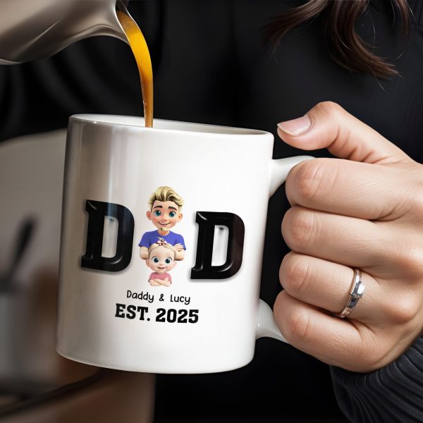 Daddy And Baby, Cartoon Characters - Personalized Custom Coffee Mug - DAD121_MG Daddy And Baby, Cartoon Characters - Personalized Custom Coffee Mug - DAD121_MG