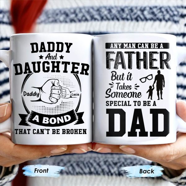 Daddy And Daughter Bond, Special Dad Silhouettes - Personalized Custom Coffee Mug - DAD138_MG Daddy And Daughter Bond, Special Dad Silhouettes - Personalized Custom Coffee Mug - DAD138_MG
