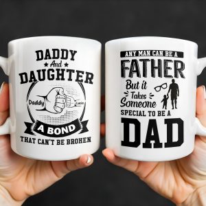 Daddy And Daughter Bond, Special Dad Silhouettes - Personalized Custom Coffee Mug - DAD138_MG