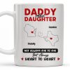 Daddy And Daughter Not Always Eye To Eye But Always Heart To Heart, Map and Heart - Personalized Custom Coffee Mug - DAD035_MG