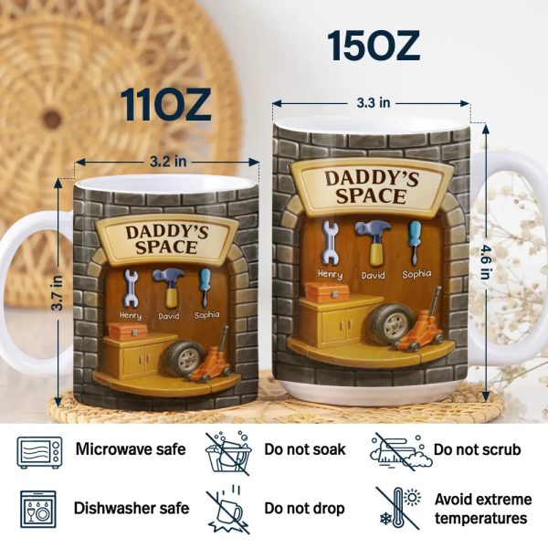 Daddy's Space - Personalized White Edge-to-Edge Mug Daddy's Space - Personalized White Edge-to-Edge Mug
