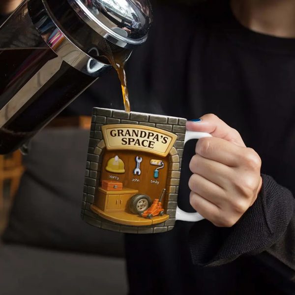 Daddy's Space - Personalized White Edge-to-Edge Mug Daddy's Space - Personalized White Edge-to-Edge Mug
