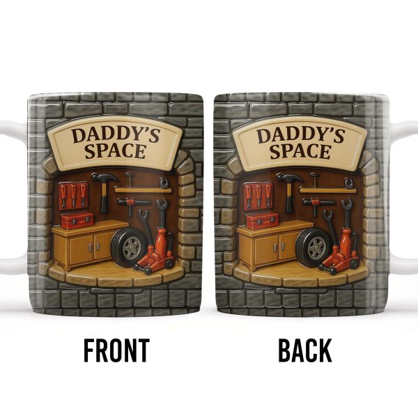Daddy's Space, Garage and Tools Design - Personalized Custom Coffee Mug - DAD069_MG Daddy's Space, Garage and Tools Design - Personalized Custom Coffee Mug - DAD069_MG