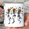 Dancing Skeletons with Pumpkin Head Personalized Mug, Dry Bones Come Alive Halloween Fun Gift with Custom Name Dancing Skeletons with Pumpkin Head Personalized Mug, Dry Bones Come Alive Halloween Fun Gift with Custom Name