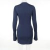 Dark Blue Long Sleeve Bodycon Mini Dress Dark Blue Long Sleeve Bodycon Mini Dress