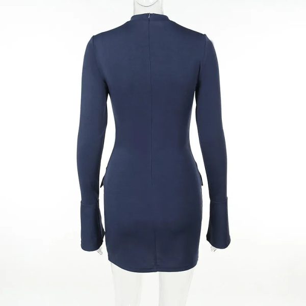 Dark Blue Long Sleeve Bodycon Mini Dress Dark Blue Long Sleeve Bodycon Mini Dress