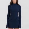 Dark Blue Long Sleeve Bodycon Mini Dress Dark Blue Long Sleeve Bodycon Mini Dress