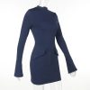 Dark Blue Long Sleeve Bodycon Mini Dress Dark Blue Long Sleeve Bodycon Mini Dress