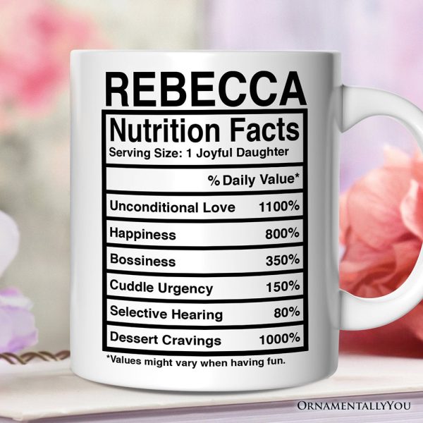 Daughter Nutrition Facts Personalized Mug, Birthday Gift with Custom Name Daughter Nutrition Facts Personalized Mug, Birthday Gift with Custom Name