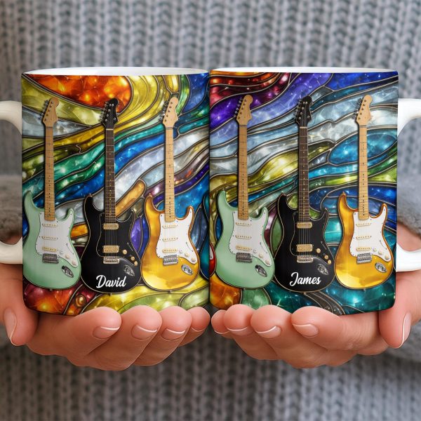 David Electric Guitar Art - Personalized Custom Coffee Mug - HOB094_MG