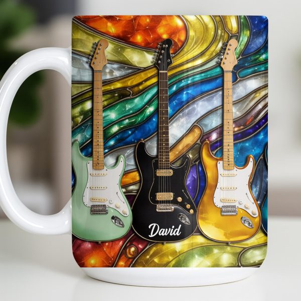 David Electric Guitar Art - Personalized Custom Coffee Mug - HOB094_MG