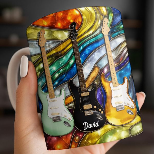 David Electric Guitar Art - Personalized Custom Coffee Mug - HOB094_MG
