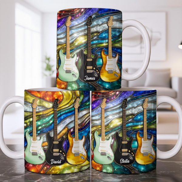 David Electric Guitar Art - Personalized Custom Coffee Mug - HOB094_MG