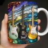 David Electric Guitar Art - Personalized Custom Coffee Mug - HOB094_MG