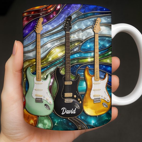 David Electric Guitar Art - Personalized Custom Coffee Mug - HOB094_MG