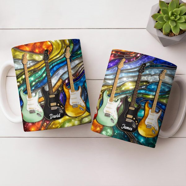 David Electric Guitar Art - Personalized Custom Coffee Mug - HOB094_MG