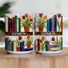 Daydreaming About Books & Tulips - Personalized White Edge-to-Edge Mug - Gift For Her, Book Lovers HH01