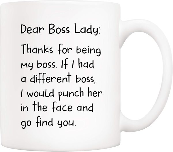 Dear Boss Lady Thanks Funny Coffee Mug, Gift for Boss Lady from Coworker Employee, Birthday Christmas Office Gift Dear Boss Lady Thanks Funny Coffee Mug, Gift for Boss Lady from Coworker Employee, Birthday Christmas Office Gift