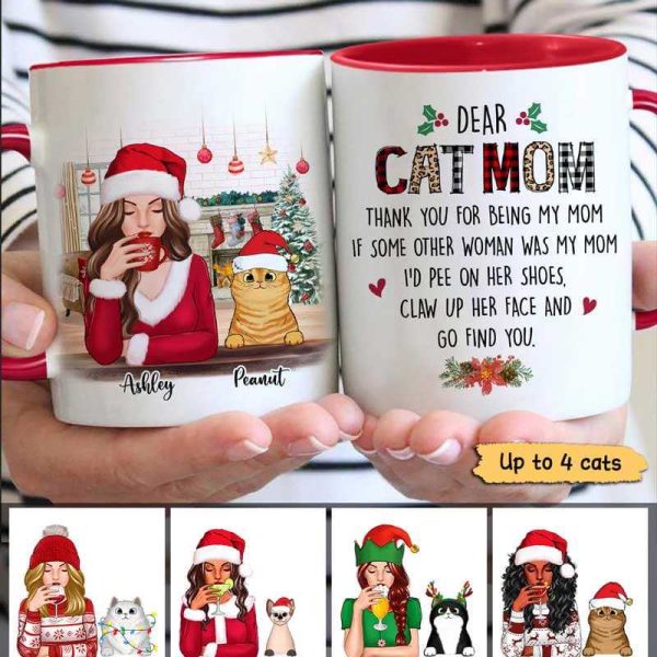 Dear Cat Mom Beautiful Woman Christmas Personalized Mug Dear Cat Mom Beautiful Woman Christmas Personalized Mug