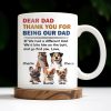 Dear Dad Thank You For Being Our Dad, Dogs Illustration - Personalized Custom Coffee Mug - DOG038_MG Dear Dad Thank You For Being Our Dad, Dogs Illustration - Personalized Custom Coffee Mug - DOG038_MG