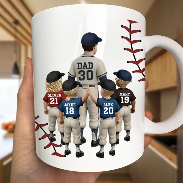 Dear Dad Thank You For Teaching Me Play Baseball - Personalized Mug Dear Dad Thank You For Teaching Me Play Baseball - Personalized Mug
