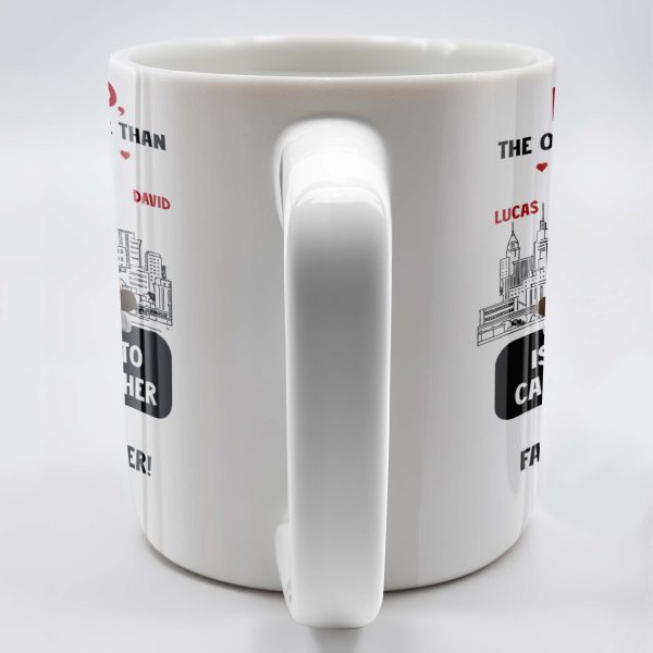 Dear Dad, The Only Thing Better Than Being Your Son, Cartoon Characters and City Skyline - Personalized Custom Coffee Mug - DAD106_MG Dear Dad, The Only Thing Better Than Being Your Son, Cartoon Characters and City Skyline - Personalized Custom Coffee Mug - DAD106_MG
