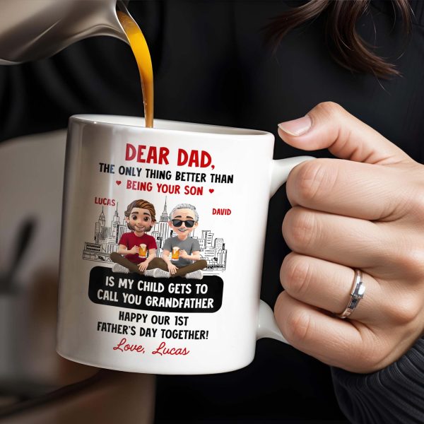Dear Dad, The Only Thing Better Than Being Your Son, Cartoon Characters and City Skyline - Personalized Custom Coffee Mug - DAD106_MG Dear Dad, The Only Thing Better Than Being Your Son, Cartoon Characters and City Skyline - Personalized Custom Coffee Mug - DAD106_MG