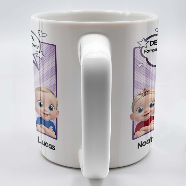 Dear Grandma, Forget About Mother's Day, We Love You Every Day, Cartoon Children and Heart Speech Bubble - Personalized Custom Coffee Mug - GRM065_MG Dear Grandma, Forget About Mother's Day, We Love You Every Day, Cartoon Children and Heart Speech Bubble - Personalized Custom Coffee Mug - GRM065_MG