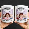 Dear Grandma, Forget About Mother's Day, We Love You Every Day, Cartoon Children and Heart Speech Bubble - Personalized Custom Coffee Mug - GRM065_MG Dear Grandma, Forget About Mother's Day, We Love You Every Day, Cartoon Children and Heart Speech Bubble - Personalized Custom Coffee Mug - GRM065_MG
