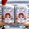 Dear Grandma, Forget About Mother's Day, We Love You Every Day, Cartoon Children and Heart Speech Bubble - Personalized Custom Coffee Mug - GRM065_MG Dear Grandma, Forget About Mother's Day, We Love You Every Day, Cartoon Children and Heart Speech Bubble - Personalized Custom Coffee Mug - GRM065_MG