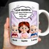 Dear Grandma, Forget About Mother's Day, We Love You Every Day, Cartoon Children and Heart Speech Bubble - Personalized Custom Coffee Mug - GRM065_MG Dear Grandma, Forget About Mother's Day, We Love You Every Day, Cartoon Children and Heart Speech Bubble - Personalized Custom Coffee Mug - GRM065_MG