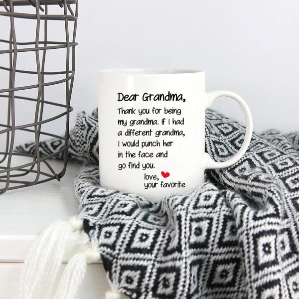 Dear Grandma Thanks for Being Funny Coffee Mug, Gift for Grandma from Grandson Granddaughter, Birthday Mother's Day Gift Dear Grandma Thanks for Being Funny Coffee Mug, Gift for Grandma from Grandson Granddaughter, Birthday Mother's Day Gift