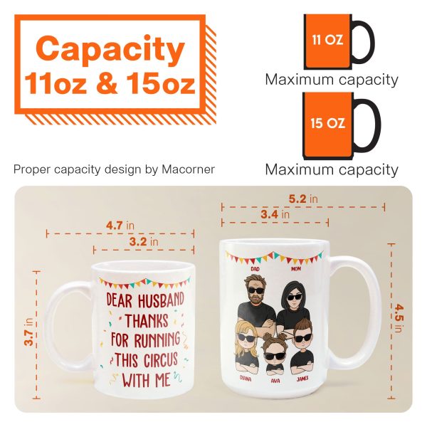 Dear Husband, Thanks For Running This Circus With Me - Personalized Mug Dear Husband, Thanks For Running This Circus With Me - Personalized Mug