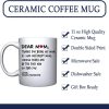 Dear Mom Coffee Mug Funny Gift for Mom from Daughter Son Kids Husband, Mothers Day Birthday Gift for Mom