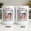 Dear Mom Side By Side Or Miles Apart Cityscape And Hearts Design - Personalized Custom Coffee Mug - MOM135_MG Dear Mom Side By Side Or Miles Apart Cityscape And Hearts Design - Personalized Custom Coffee Mug - MOM135_MG