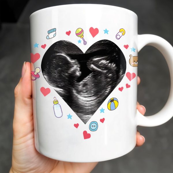 Dear Mommy, This Mother's Day I'll Be Snuggled Up In Your Tummy, Ultrasound Image And Hearts - Personalized Custom Coffee Mug - MOM064_MG Dear Mommy, This Mother's Day I'll Be Snuggled Up In Your Tummy, Ultrasound Image And Hearts - Personalized Custom Coffee Mug - MOM064_MG