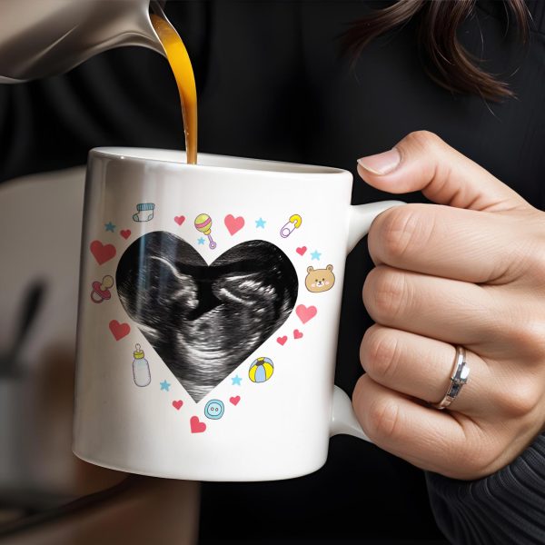 Dear Mommy, This Mother's Day I'll Be Snuggled Up In Your Tummy, Ultrasound Image And Hearts - Personalized Custom Coffee Mug - MOM064_MG Dear Mommy, This Mother's Day I'll Be Snuggled Up In Your Tummy, Ultrasound Image And Hearts - Personalized Custom Coffee Mug - MOM064_MG