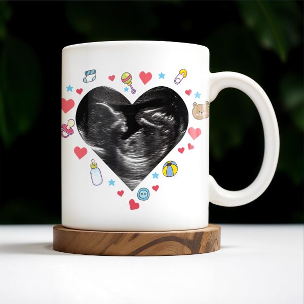 Dear Mommy, This Mother's Day I'll Be Snuggled Up In Your Tummy, Ultrasound Image And Hearts - Personalized Custom Coffee Mug - MOM064_MG Dear Mommy, This Mother's Day I'll Be Snuggled Up In Your Tummy, Ultrasound Image And Hearts - Personalized Custom Coffee Mug - MOM064_MG