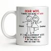 Dear Wife Thanks For Being My Wife, Stick Figures And Hearts - Personalized Custom Coffee Mug - WIF059_MG Dear Wife Thanks For Being My Wife, Stick Figures And Hearts - Personalized Custom Coffee Mug - WIF059_MG