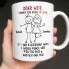 Dear Wife Thanks For Being My Wife, Stick Figures And Hearts - Personalized Custom Coffee Mug - WIF059_MG Dear Wife Thanks For Being My Wife, Stick Figures And Hearts - Personalized Custom Coffee Mug - WIF059_MG
